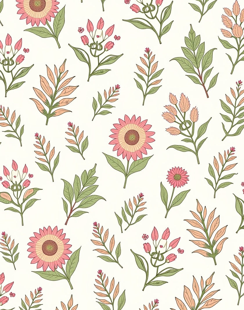 Vintage Floral Botanical Art Rug