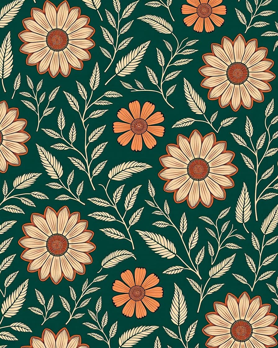 Floral Branch Botanical Pattern Design Rug
