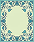Vintage Blue Floral Scroll Work Rug
