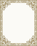 Ornate Gold Scrollwork Floral Design Rug