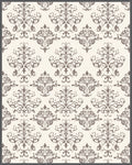 Classic Beige Damask Patterned Rug