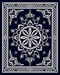 Intricate Floral Medallion Dark Blue Revival Rug