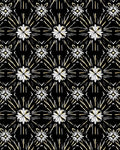 Starburst Floral Patterned Black Gold Rug