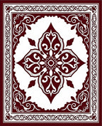 Deep Red Ornate Medallion Rug