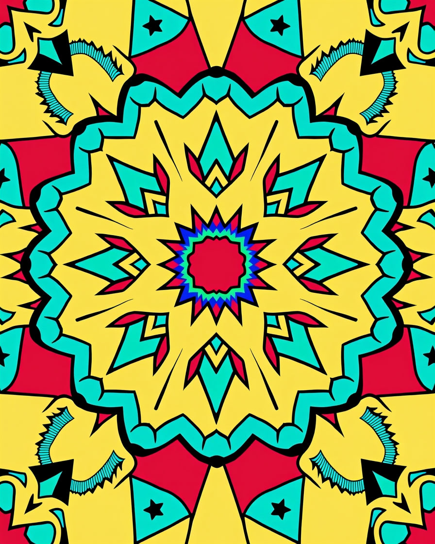 Radiant Starburst Geometric Pattern Rug