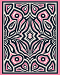 Bold Pink Black Abstract Swirl Design Rug