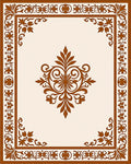 Ornate Floral Scrollwork Pattern Accent Rug