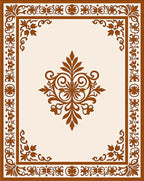 Ornate Floral Scrollwork Pattern Accent Rug
