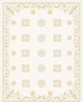 Ornate Golden Medallion Square Pattern Rug