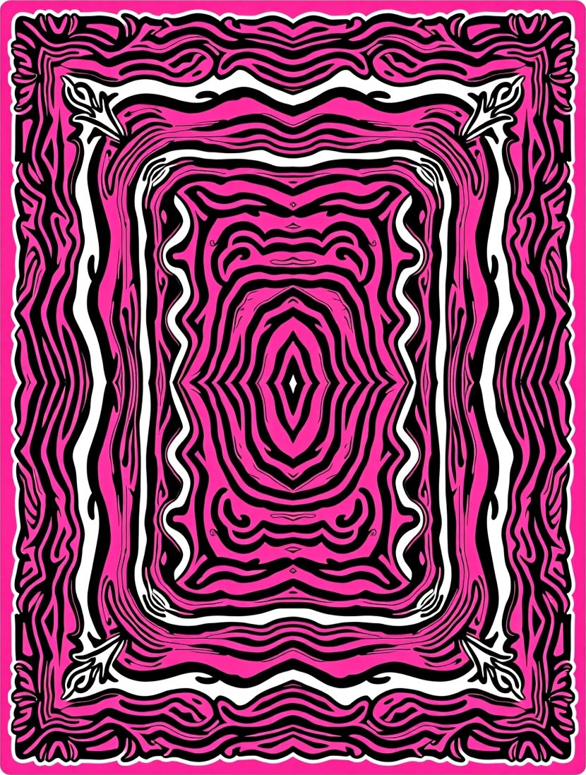 Bold Pink Black Zebra Pattern Rug
