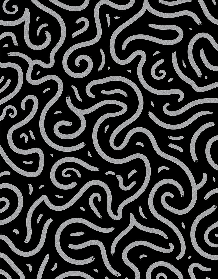 Abstract Swirling Light Gray Lines Rug