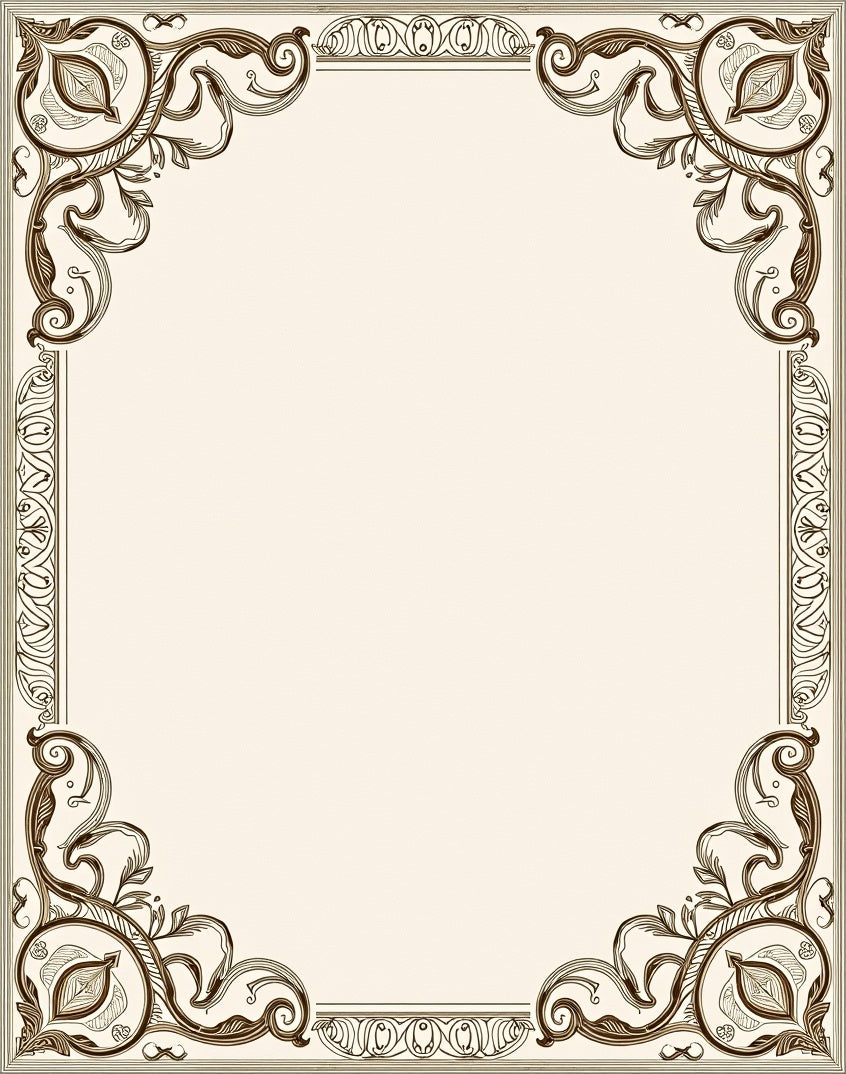 Ornate Floral Scrollwork Design Rug