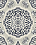 Black Cream Intricate Mandala Pattern Rug