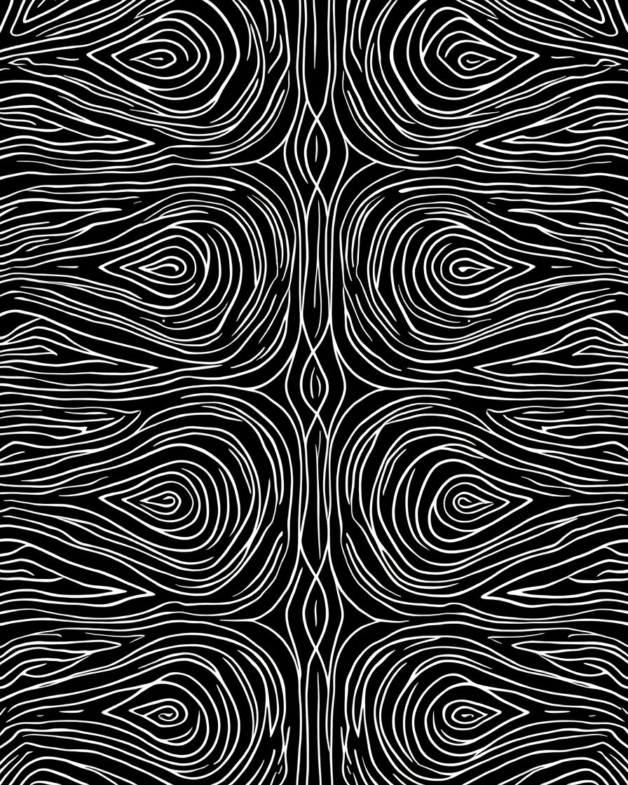 Abstract Swirls Symmetric Design Rug