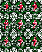 Red White Candy Cane Snowflake Hearts Rug