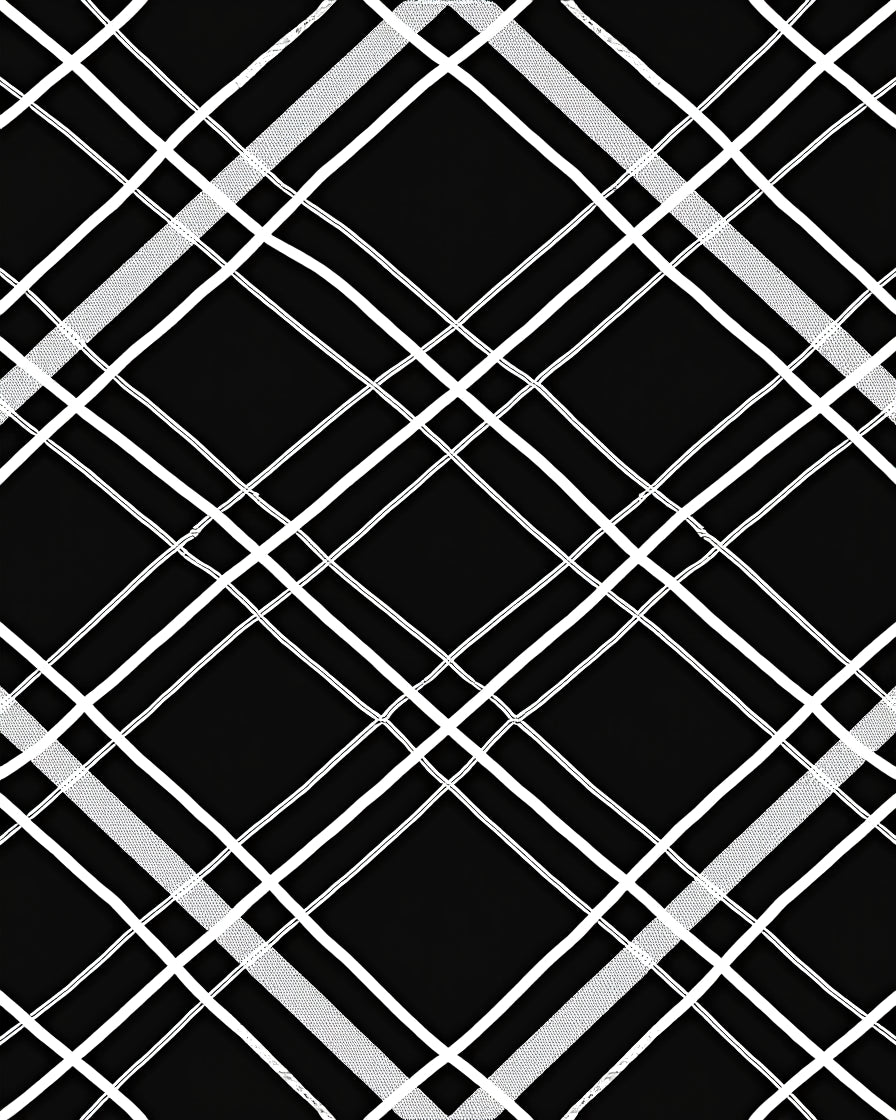 Classic Black White Diamond Pattern Rug