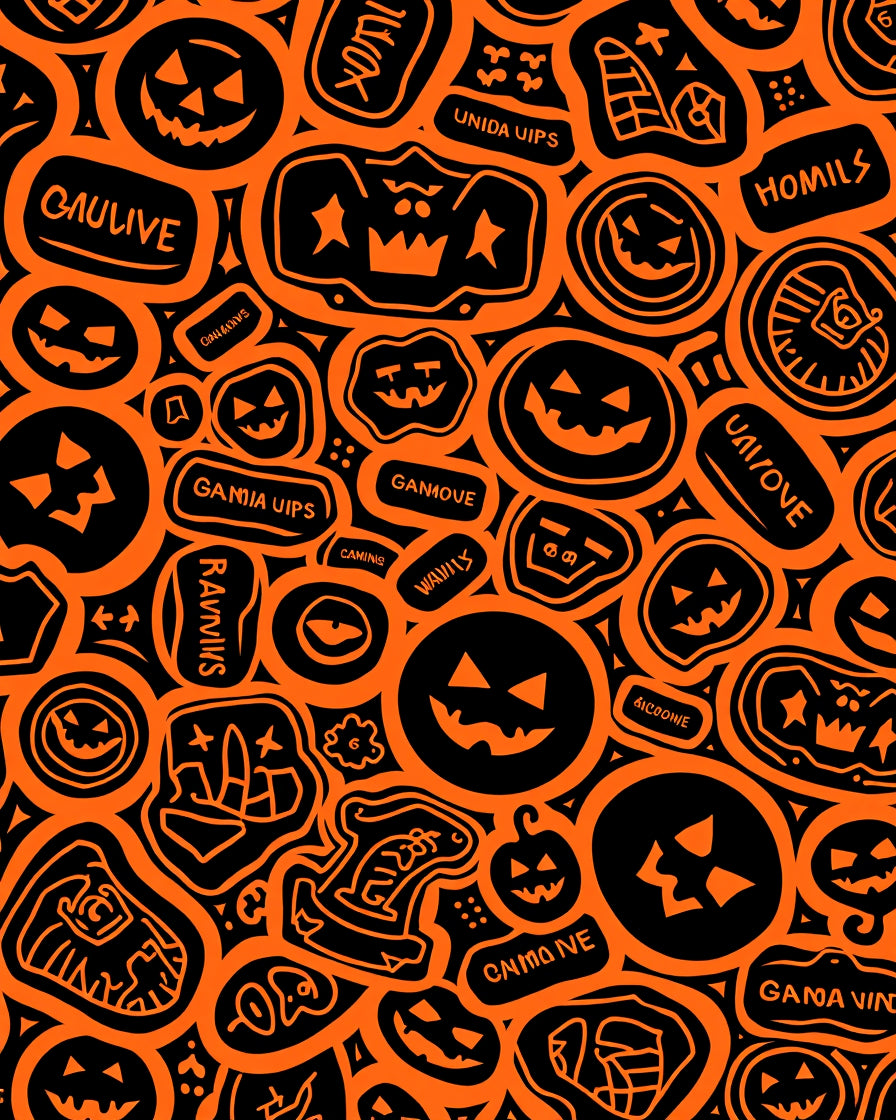 Orange Pumpkin Patch Pattern Design Rug