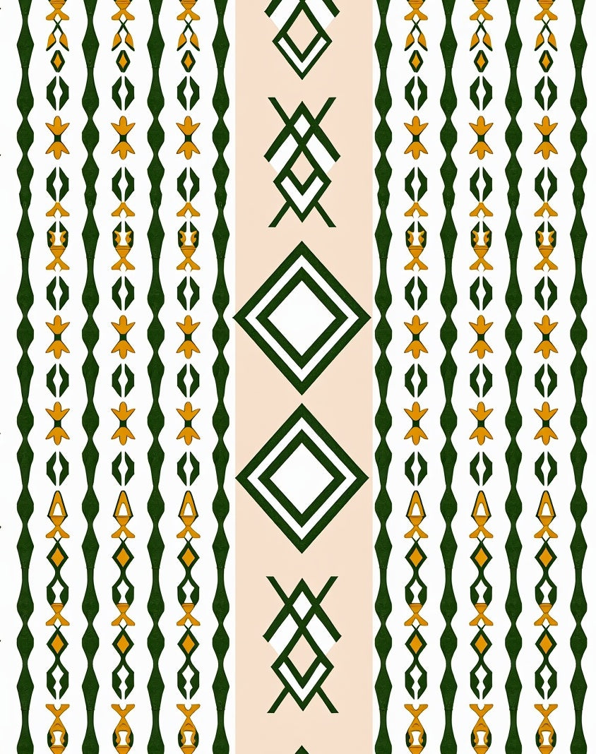 Geometric Diamond Floral Pattern Rug