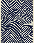 Abstract Navy Cream Geometric Rug