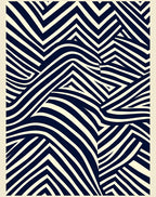 Abstract Navy Cream Geometric Rug