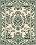 Floral Scrollwork Ornamental Liner Design Rug