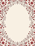 Maroon Floral Vine Pattern Rug