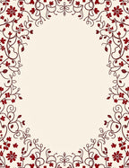 Maroon Floral Vine Pattern Rug