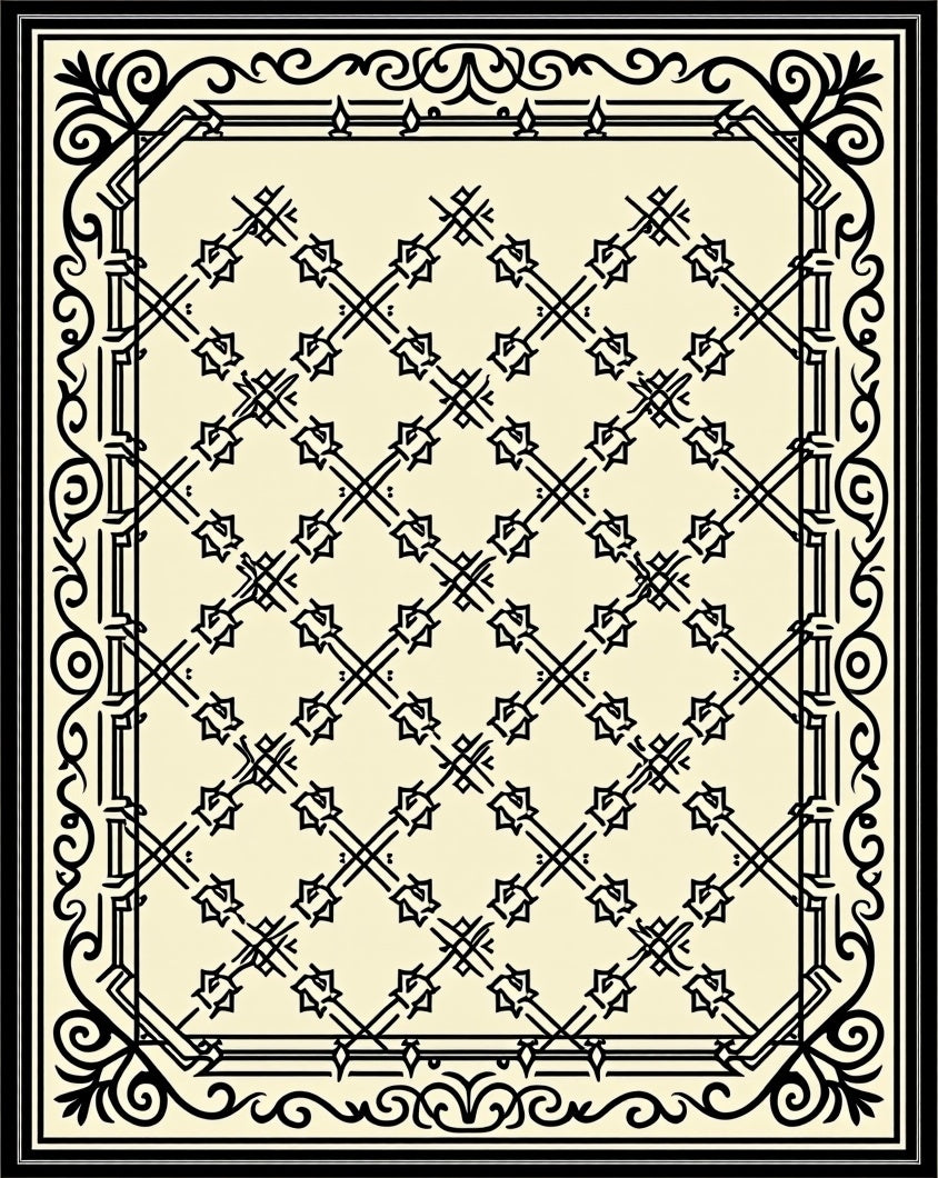 Intricate Lattice Formal Pattern Rug
