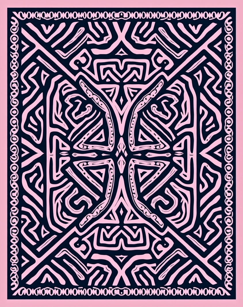 Abstract Intricate Tribal Pattern Rug