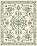 Ornate Floral Scrollwork Pattern Rug