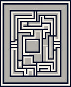 Abstract Geometric Maze Pattern Rug