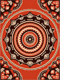 Mandala Medallion Patterned Warm Rug