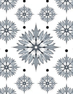 Gray Starburst Floral Dot Medallion Rug