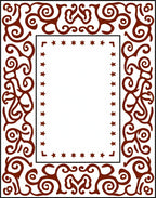Ornate Scrollwork With Star Border Design Rug