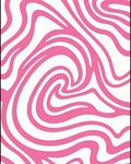 Pink And White Swirl Pattern Rug