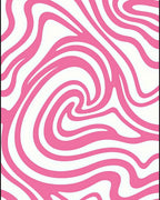Pink And White Swirl Pattern Rug