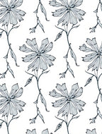 Delicate Blue Floral Vine Rug