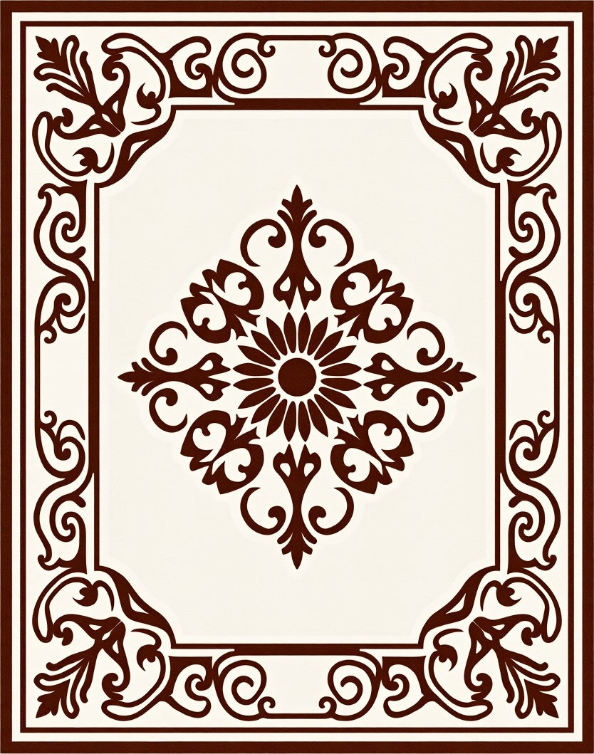 Grand Floral Medallion Frame Rug