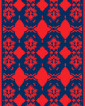 Red Floral Damask Pattern Rug