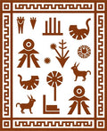 Tribal Symbols Geometric Border Rug