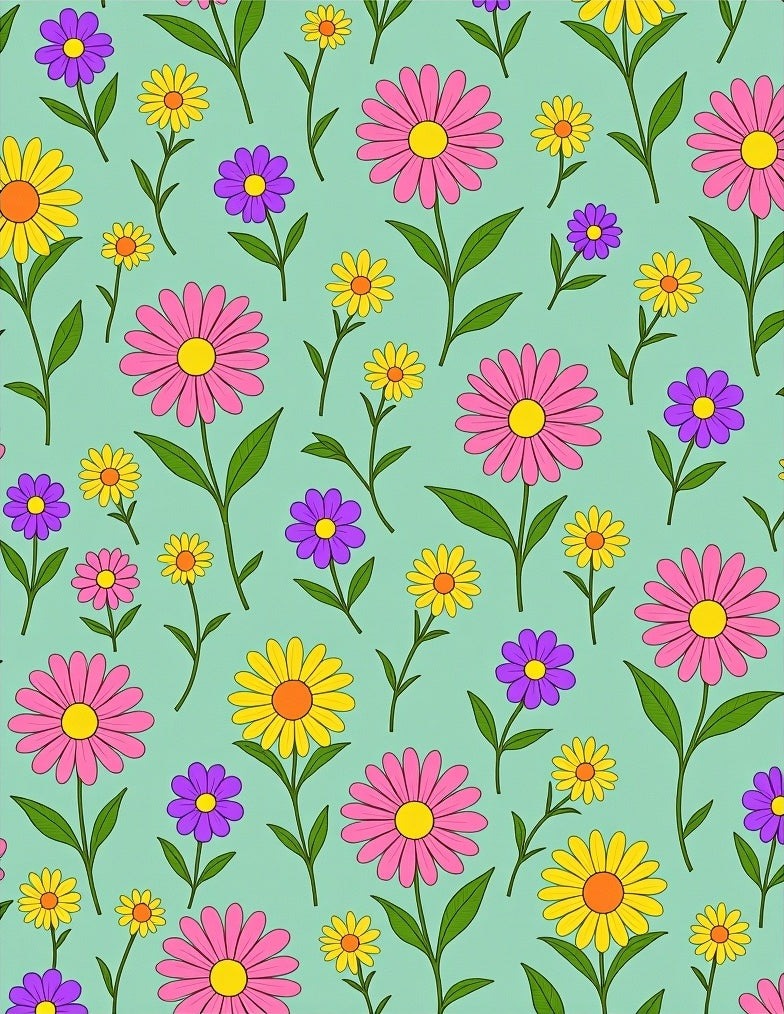 Colorful Daisy Pattern Design Rug