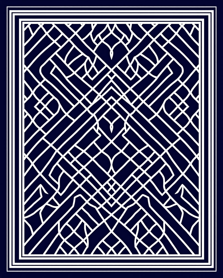 Geometric Interlocking Lattice Design Rug
