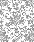 Classic Floral Scrollwork Gray Pattern Rug