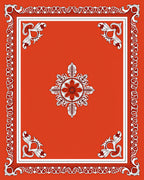 Vintage Floral and Leaf Border Pattern Rug