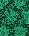 Deep Green Leaf Pattern Rug