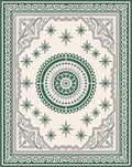 Emerald Jewel Medallion Pattern Rug