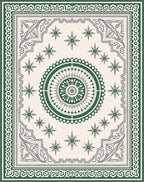 Emerald Jewel Medallion Pattern Rug