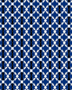 Bold Blue White Black Abstract Pattern Rug