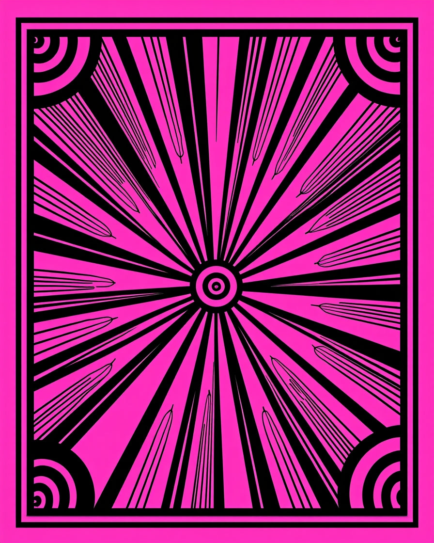 Bold Geometric Sunburst Design Rug
