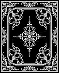 Elegant White Floral Scrollwork Design Rug